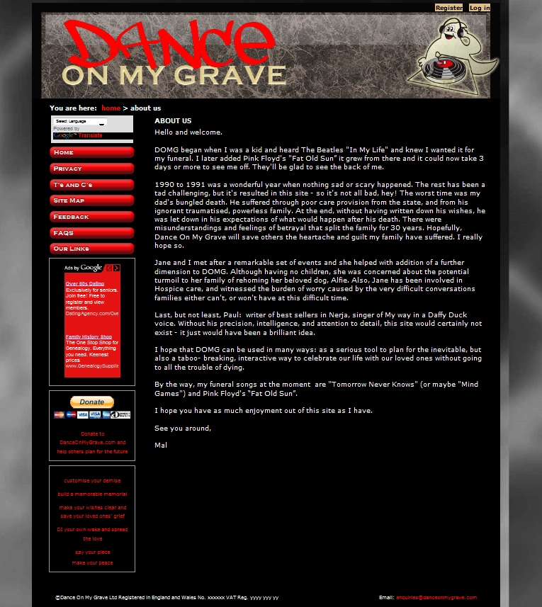 An Image from the Dance on my Grave Website